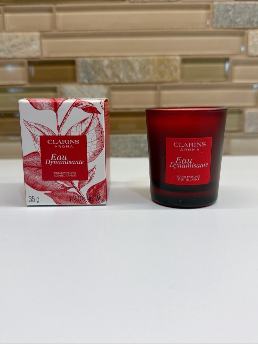 NIB Clarins Eau Dynamisante Scented Candle 35g / 1.2 oz
